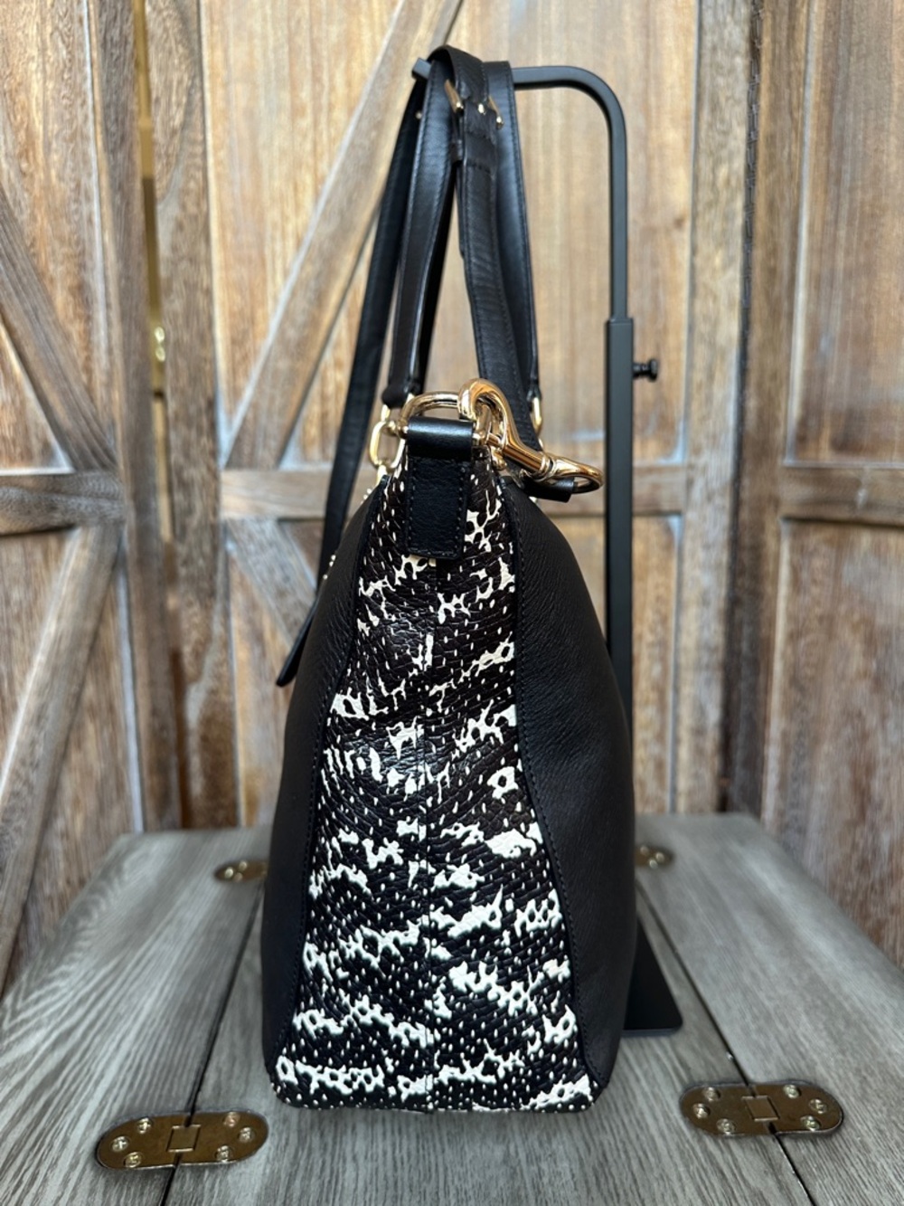 Coach 27984 Bleecker Copper Black and Python Embossed Satchel - Picture 4 of 14